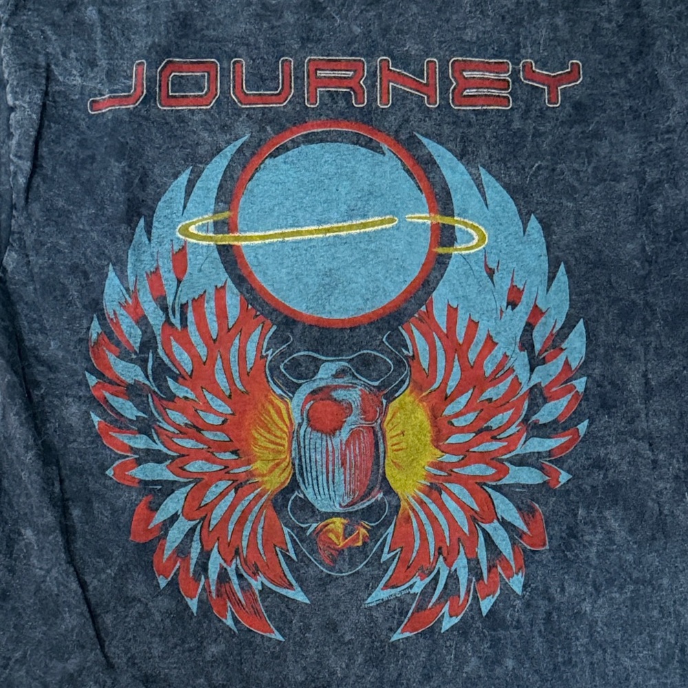 Journey Graphic Short Sleeve Tee - Blue/Red vintage band t-shirt